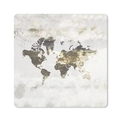 Produktbild von MuchoWow® Mauspad Mousepad Weltkarte - Flecken - Grau 30x30 cm - Mousepads - Maus Mat - Pad - Mausunterlage - Gaming