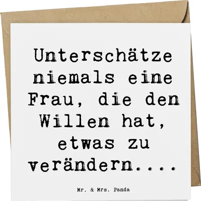 Produktbild von Mr. & Mrs. Panda Deluxe Karte Spruch Hoffnung Veränderung - Weiß - Geschenk, Entschlossenheit, Glückwunschkarte, Klappkarte, doppelkarte, Mut, Frauenpower, Motivation