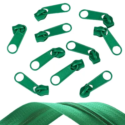 10 Reißverschluss Zipper für Endlosreißverschluss, 5mm, grasgrün