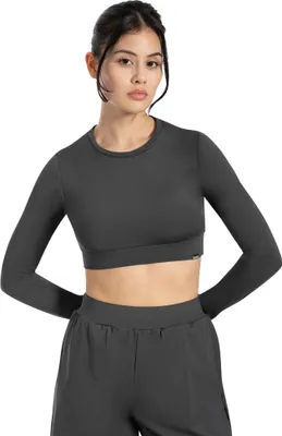 Produktbild von SMILODOX Damen Longsleeve T – Cropped Fit mit Rundhals & elastischem Bund