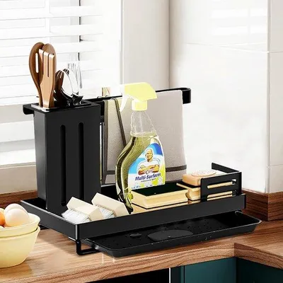 Produktbild von Famanu Spüle Organizer mit Abtropfschale - Edelstahl