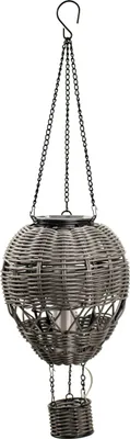 Produktbild von Northpoint LED Solar Laterne Rattan Heißluftballon Windlicht Außenbereich Dekoration Garten grau