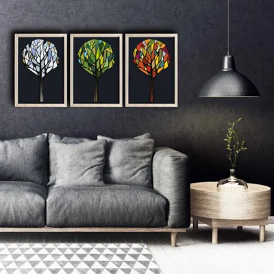 Imagen del producto de Wallity, 3PKCT-DZL1310, Bunt, cuadros con lienzo, 118 x 53 cm, pintura: 100% MDF (grosor: 3 mm)