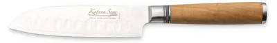 Santokumesser 12 cm, VG-10 Damaststahl, Olivenholzgriff