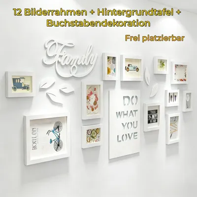 Produktbild von Bilderrahmen Collage Brief pastoralen Schlafzimmer Wohnzimmer kreative kreative Foto Wand Ornament Rahmen Wand Fotorahmenwand (Weiß)