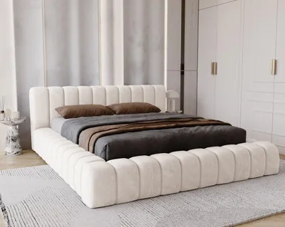 Obrázok produktu pre Čalúnená posteľ 140x200 Como – hrubá penová výplň, úložný priestor, kovový rošt – dvojposteľ 140x200, elegantný dizajn, krémová farba