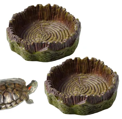 Productafbeelding van Set van 2 gele waterschalen voor terrarium, geschikt voor reptielen