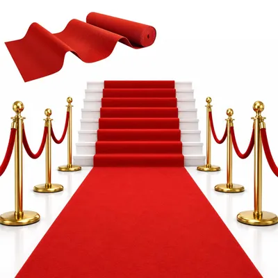 Roter Teppichläufer 1 x 10 m, 5,5 mm dick, für Events