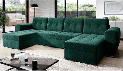 Obrázek produktu pro Rohová rozkládací sedačka do U PURISIMA - zelená