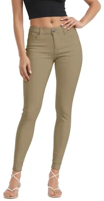 Productafbeelding van Hybrid & Company Damenbroek met push-up effect, stretchdenim, khaki, maat 45