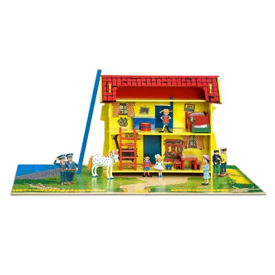 Produktbild von Pippi Langstrumpf Pippi Haus aus Holz mit Spielunterlage , 44.3753.00