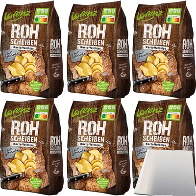 Produktbild von Lorenz Rohscheiben mit Steinsalz 6er Pack (6x120g Tüte) + usy Block