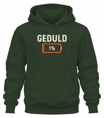 Productafbeelding van Geduld 1%, Grappige spreuk, Sarcastisch cadeau, Kantoorhoodie, Trui met capuchon, Flesgroen, 3XL