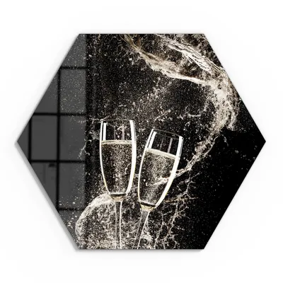 Produktbild von DEQORI Glasbild Echtglas 40x35 cm 'Perlenspiel im Glas' Wandbild Bild modern Deko