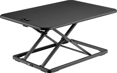 Produktbild von Worktrainer - Ultra Slim Mini Desk - Schreibtischaufsatz - Höhe 4,5 - 40,5 cm - Breite 47 x 67 cm - Sitz-Steh Arbeitsplatz - Schreibtischaufsatz - Schwarz - Gasfeder Bedienung