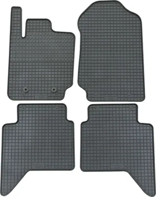 Zdjęcie produktu dla do Ford Ranger od 01/2012 Dywaniki gumowe PETEX 4-częściowe, czarne Dywaniki na każdą pogodę Gumowe dywaniki podłogowe