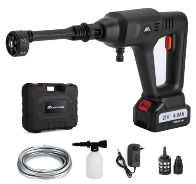 Obrázek produktu pro Akumulátorový vysokotlaký čistič - myčka aut - 200 bar - 3500 W - baterie 4,0 Ah - tryska 6 v 1 - M-CW3