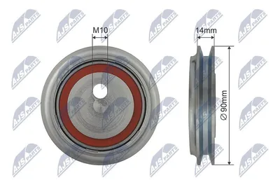 Produktbild von NTY RNK-VW-027 Spannrolle Keilrippenriemen 90mm für VW Transporter IV Bus (70B, 70C, 7DB, 7DK, 70J, 70K, 7DC, 7DJ) Transporter IV Kastenwagen