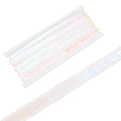 Productafbeelding van Paillettenband - Decoratief glitterlint - Voor naaiwerk en hobbyprojecten - 6 mm breed - 10 meter lang