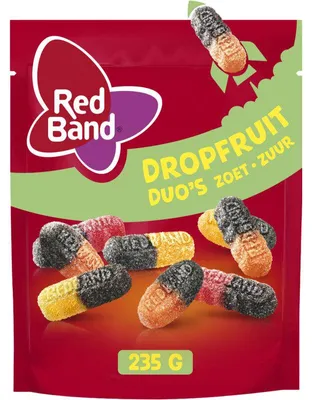 Image de Red Band Dropfruit Duo's Zoet Zuur 235g – mélange de réglisse aigre-douce