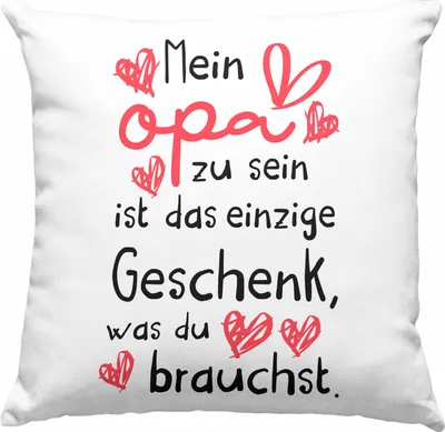 Produktbild von Trendation - Opa Geschenke Geschenk Deko-Kissen mit Füllung 40x40 mit Spruch für Opa Geschenkidee Nichte Enkel Vatertag  Deko-Kissen mit Füllung 40x40 Großvater (Blau)