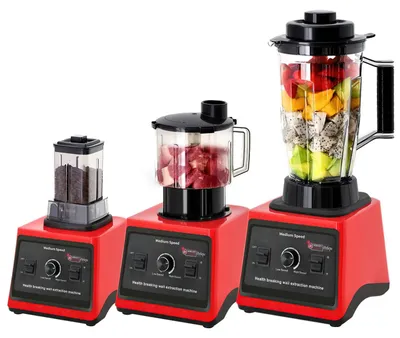 Obrázok produktu pre Elektrický stojanový mixér 3 v 1 – 9500 W – kuchynský robot – drvič ľadu – odšťavovač – nádoby 3 l + 1,5 l + 0,5 l – červený