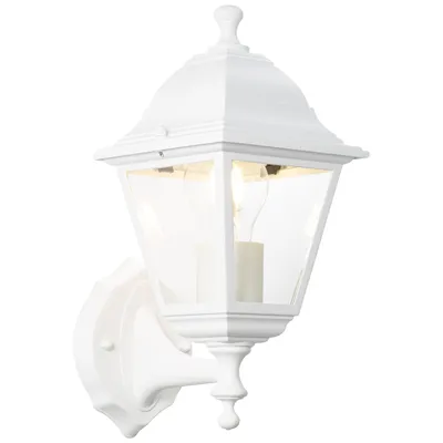 Produktbild von Außen Wandlampe, 31x14x19 cm, E27, max. 60W, IP44, Metall/Glas, weiß