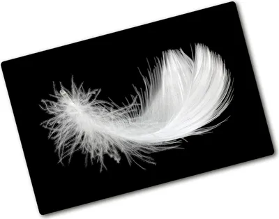 Produktbild von Tulup Glas Herdabdeckplatte - 80x52 cm - Glaskeramikkochfeld-Abdeckung Spritzschutz Glasabdeckplatte - Einteilig - Kunst: Modern & Klassisch - Feder - Weiß