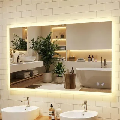 Obrázek produktu pro LED koupelnové zrcadlo 120 x 70 cm, úprava proti zamlžování, dotykové stmívání