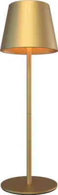 Produktbild von Ledvion – Wiederaufladbare LED-Tischleuchte, Messinggold, dimmbar 2700K – 5000K, 200lm, IP54 spritzwassergeschützt, 4400 mAh Akku, Touch-Steuerung, verstellbar, USB-C, Innen- und Außenbereich, Nyra