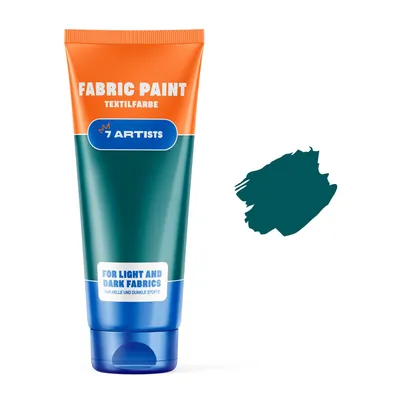 Produktbild von 7 Artists Stoffmalfarben Stofffarben Textilfarbe Smaragdgrün Acrylfarbe Waschfest Auf Wasserbasis | Flasche 60 ml | Textilfarbe Waschmaschinenfest Nach Fixierung | Hochdeckend Für Dunkle Stoffe – Deckweiß