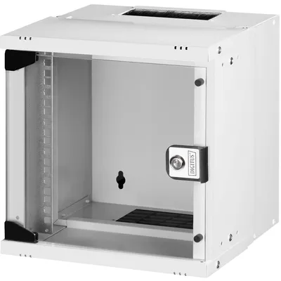 Obrázok produktu pre Digitus DN-49100, Nástenný regál, 6U, 60 kg, Zámok, Koľajnice racku, Vylepšená správa káblov