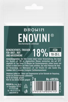 Produktbild von Trockenhefe ENOVINI Weinhefe 7g - 18% Reinhefe Reinzuchthefe