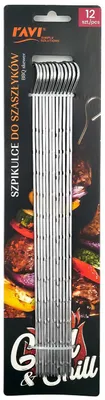 Produktbild von Ravi Edelstahl-Grillspieße 12 Stück Kochspieße 34 cm