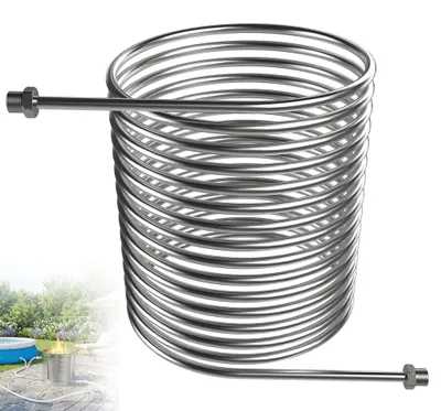 Zdjęcie produktu dla Grzejnik do basenu CEEDIR, spiralna wężownica miedziana, 14 metrów, 12 x 1 mm, średnica zewnętrzna 29,5 cm, przyłącze 1/2" – do grzejników basenowych