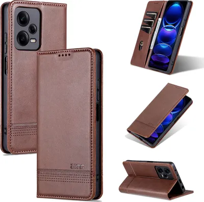 Obrázek produktu pro Redmi Note 12 Pro+ Leather Case, Flip Cover Wallet Case Magnetic Closure Stand Protective Case pro Xiaomi Redmi Note 12 Pro+ Coffee