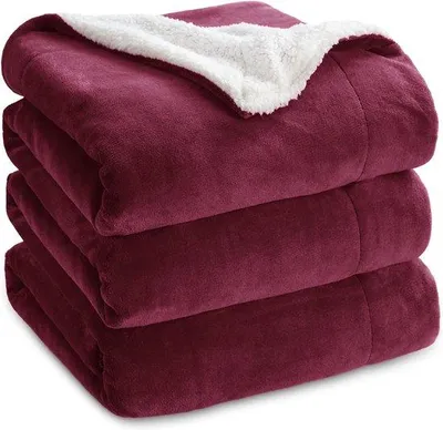 Productafbeelding van Famanu deken, Sherpa fleece, microvezel, grijs, 240x220 cm - superzacht en knus