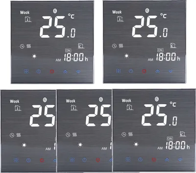 Produktbild von 5x Digital LCD Raumthermostat Thermostat Fußbodenheizung Warmwasserbereitung Digitaler Temperaturregler Großes LCD Display Touch Button Control 5A AC 95-240V BTH-2000L-GA