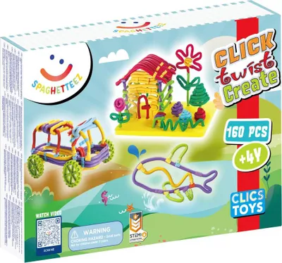 Produktbild von Clics Bauspielzeug Spaghetteez 160 Stück flexible Stäbchen kreativ