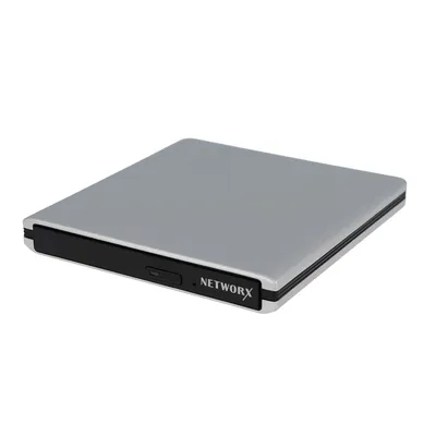 Produktbild von Networx Externer DVD Brenner USB 3.0 Plug & Play 2,5 Zoll HDD silber