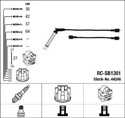 Produktbild von NGK 44246 Zündkabelsatz Zündleitungssatz für SAAB 9-3 Cabriolet (YS3D) 9-3 (YS3D) 9000 Schrägheck
