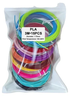 Produktbild von 3D-Stift-Filament, 1,75 mm PLA, 320 Fuß Länge, 3m 15 Farben