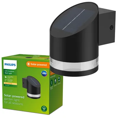Zdjęcie produktu dla Philips Kinkiet Fyve 1,5 W, Oświetlenie zewnętrzne ścienne, Czarny, Plastik, IP44, Patio, Ogród, III
