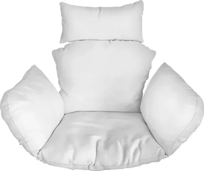A white cushion set for a hanging chair or swing.