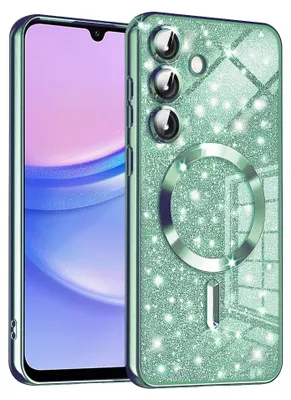 Produktbild von Techsuit Luxury Glitter Back Cover Hülle mit MagSafe für Samsung Galaxy A15 4G/5G - Hellgrün