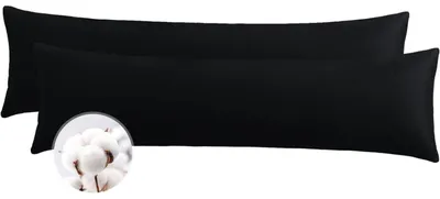 Produktbild von Seitenschläferkissen Bezug 40 x 145 cm Baumwolle Schwarz 2er Set