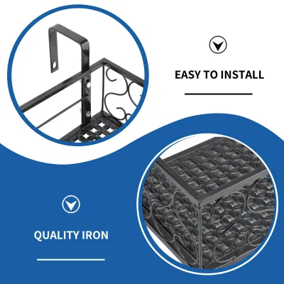 Imagen del producto de Estantería de hierro para plantas, de 50 x 20 x 12 cm, ideal para balcones y jardines
