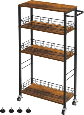 Image de Chariot de rangement mobile à 4 niveaux