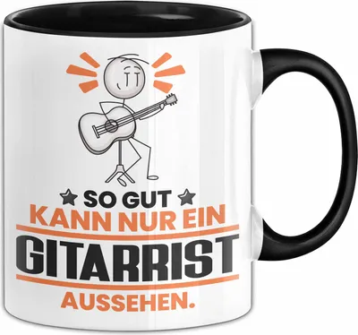 Produktbild von Gitarrist Geschenk Tasse So Gut Kann Nur Ein Gitarrist Aussehen Geschenkidee Kaffee-Becher (Schwarz)