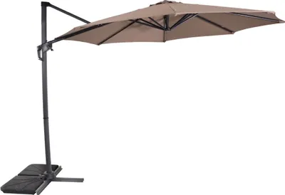 Produktbild von Lesli Living Ampelschirm incl. Kreuzfuß-Ständer "Libra" Taupe ø 3 m